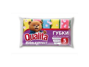 Губки кухонные QUALITA Bubble Effect, 5 шт