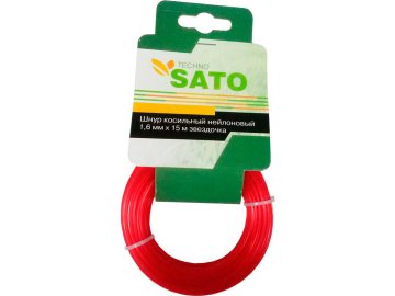 Шнур косильный нейлоновый 1,6мм х15м звездочка SATO TECHNO