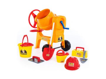 Игровой нвбор Полесье Бетономешалка Construct + набор каменщика №7 50649
