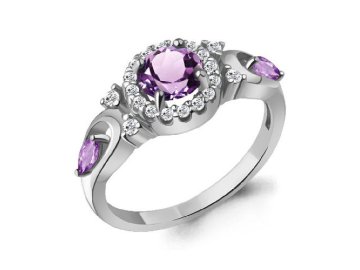 Кольцо декоративное Aquamarine, серебро 925 проба, вставка фианит
