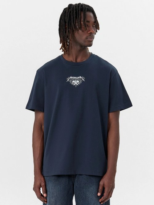 Футболка мужская синяя с принтом "metallica", фото 2 из 5