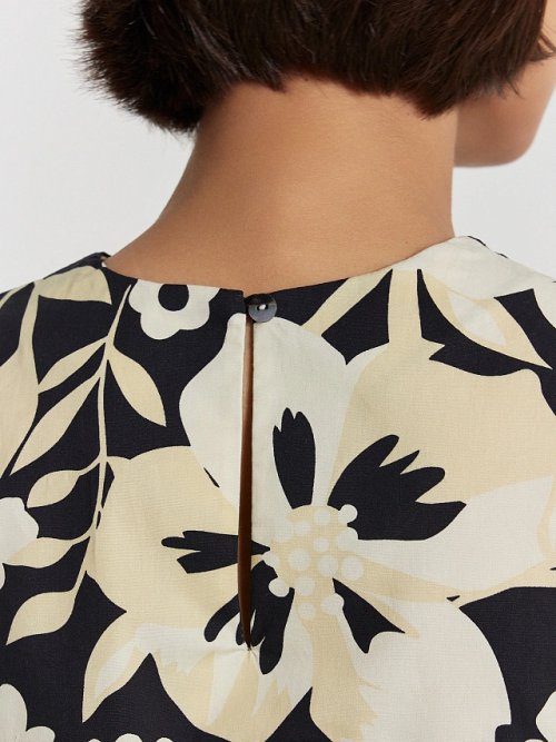 Рубашка женская черная с цветочным принтом, фото 7 из 7