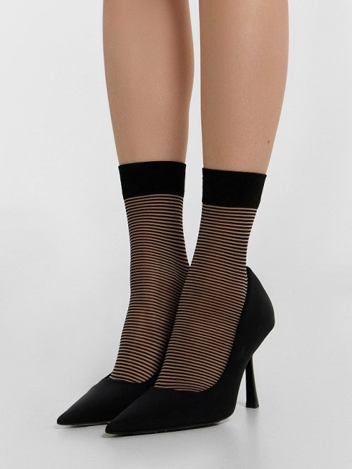 Носки женские в бежево-черном цвете, фото 7 из 30