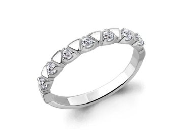 Кольцо дорожка Aquamarine, серебро 925 проба, вставка фианит