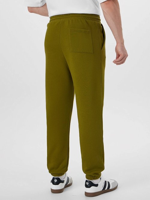 Брюки джоггеры теплые мужские зеленые, фото 2 из 6