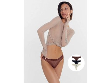 Трусы женские стринги мультипак (3 шт.) в бежевом цвете
