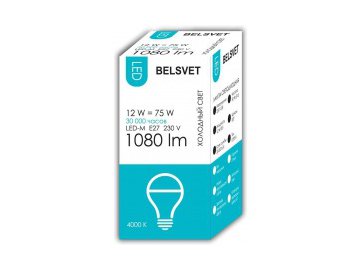 Лампочка belsvet led-m a60 12 w 4000 k e27 Электросила