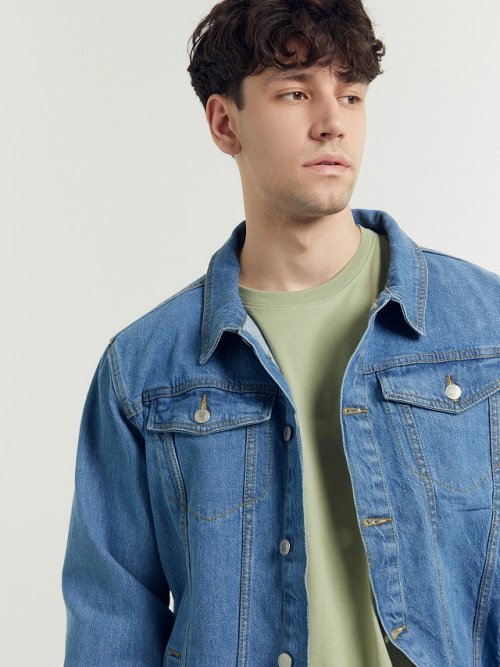 Жакет мужской джинсовый в синем цвете, фото 2 из 12