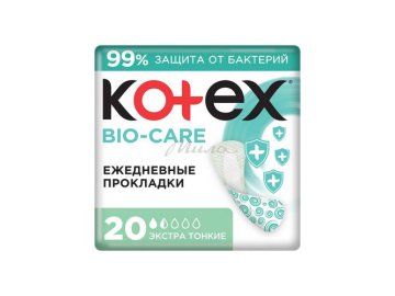 Прокладки ежедневные KOTEX Био-кэа Экстра тонкие, 20 шт