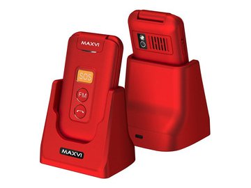 Кнопочный телефон Maxvi E5 up (красный)
