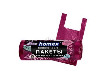 Пакеты для мусора HOMEX Home:Expert с ручками, 15 шт, 60 л