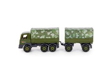 Автомобиль бортовой тентовый военный с прицепом Полесье 49155 Престиж 5 элемент