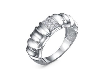 Кольцо декоративное DELTA, серебро 925 проба, вставка фианит