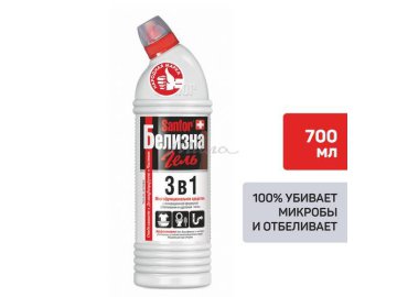 Гель чистящий SANFOR 3в1 Белизна Отбеливатель для чистки и дезинфекции, 700 г