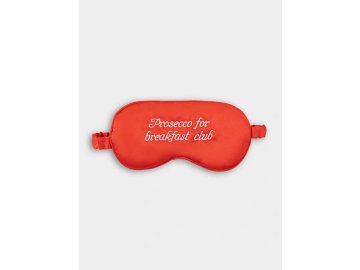 Повязка для сна красная с вышивкой "Prosseco for breakfast club" в Бобруйске Марк Формель