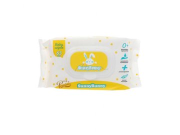 Акции Милы Полоцк Только в сети «Мила» - Салфетки влажные детские SUNNY BUNNY с экстрактом ромашки и витамином Е, 63 шт