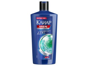 Шампунь + бальзам-ополаскиватель против перхоти КЛИАР Активспорт 2 в 1 для мужчин, 650 мл