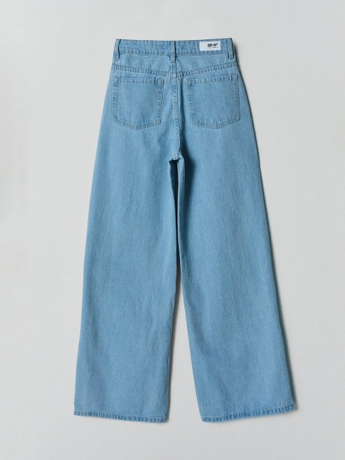 Джинсы Wide leg женские голубые с принтом, фото 8 из 9
