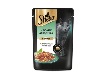 Корм д/кошек конс Sheba Ломтики в соусе с кроликом и доб индейки 75 г