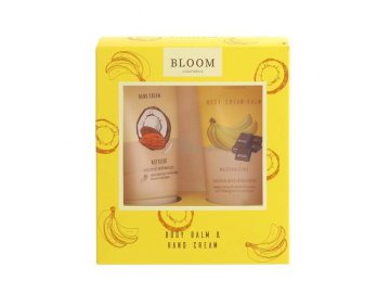 Набор подарочный BLOOM COSMETICS (Крем-бальзам для тела Банан и шоколад, 200 мл + Крем для рук Кокос и миндаль, 150 мл)