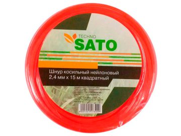 Шнур косильный нейлоновый 2,4мм х15м квадратный SATO TECHNO