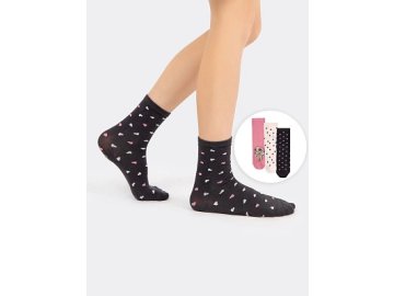 Высокие детские носки мультипак (3 пары) с рисунком в виде горошка, сердечек и зайчика Марк Формель