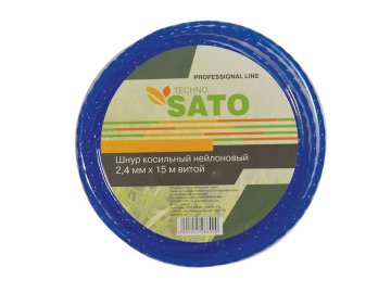Шнур косильный нейлоновый 2,4мм х15м витой SATO TECHNO
