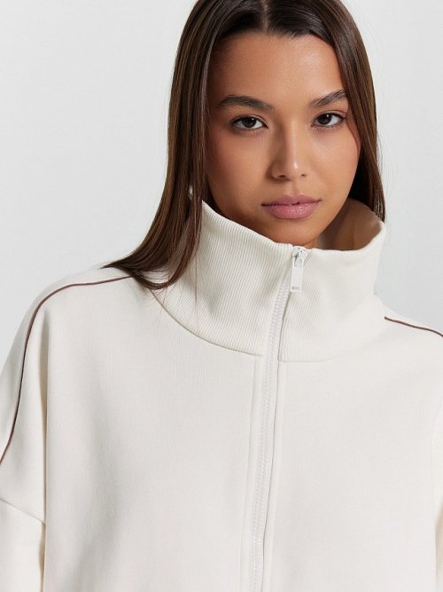 Толстовка женская кремовая на молнии, фото 6 из 40