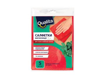 Салфетка вискозная QUALITA, 5 шт
