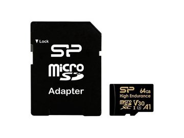 Карта памяти Silicon-Power Golden Series High Endurance microSDXC SP064GBSTXDV3V1HSP 64GB (с адаптером)