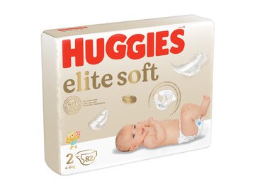 Подгузники для новорожденных Huggies Elite Soft (2) Mega (4-6 кг) 82шт на акции в магазинах 5 элемент