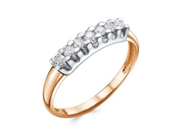 Кольцо дорожка ИМПЕРИАЛ, красное золото 585 проба, вставка бриллиант