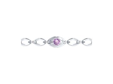 Браслет декоративный Diamant, серебро 925 проба, вставка аметист