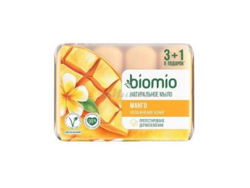 Мыло BIOMIO Bio-Soap Superfood натуральное с баттером Манго, 4 x 75 г