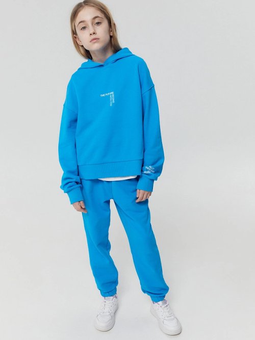 Анорак для девочек в голубом цвете с печатью, фото 9 из 17