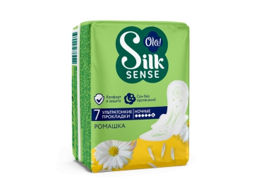 Прокладки жен ультратонкие и гибкие Ola! Silk Sense Ultra Night ромашка 7шт
