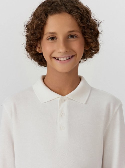 Поло для мальчиков белое, фото 4 из 10