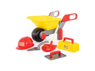 Тачка игрушечная Полесье №4 Construct с набором каменщика №4 50229