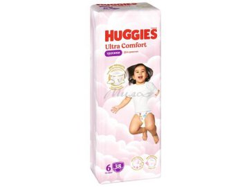Подгузники-трусики детские одноразовые HUGGIES Ultra Comfort Girl 6 (15-25 кг), 38 шт