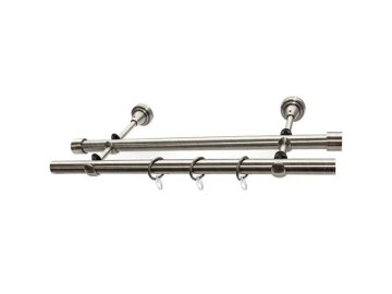 Карниз металлический DECORULE НЬЮ-ЙОРК DR_К_Н-300_16/2P/6 хром матовый из каталога Ома