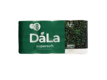 Бумага туалетная DALA трехслойная, 8 шт Мила