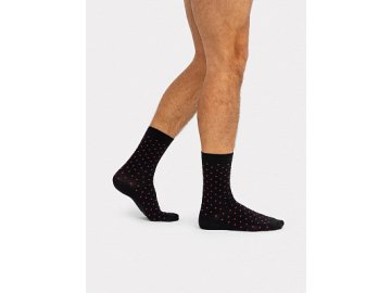 Носки мужские черные с рисунком в виде мелкого горошка