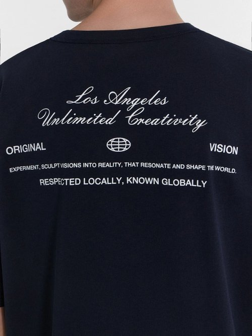 Футболка мужская синяя с надписью "Los Angeles", фото 4 из 12