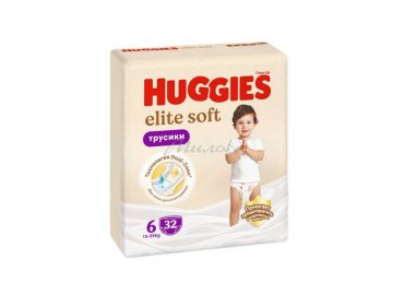 Подгузники-трусики HUGGIES Elite Soft 6 (15-25 кг) детские одноразовые, 32 шт