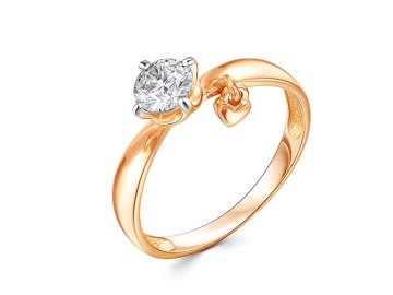 Кольцо помолвочное BIRYUZA, серебро 925 проба, вставка цирконий