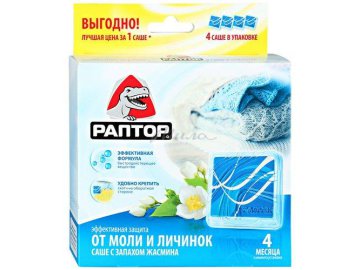 Саше от моли РАПТОР Жасмин, 4 шт.