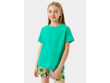 Футболка базовая для девочек бирюзовая однотонная Марк Формель