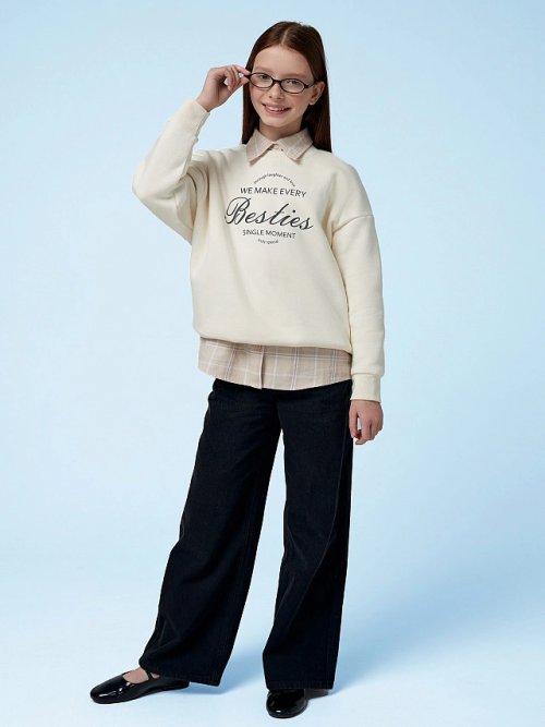 Джинсы для девочек черные, фото 1 из 7