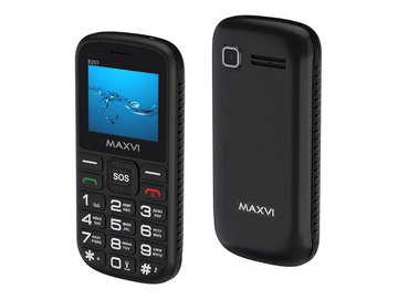 Мобильный телефон Maxvi B201 +ЗУ WC-112 (черный)