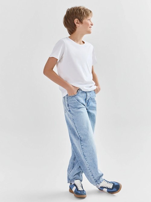 Джинсы baggy leg для мальчиков голубые, фото 2 из 5